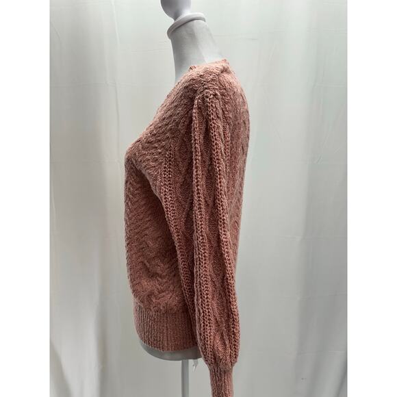 Free People Pink Cable knit Sweater S - Picture 2 of 4